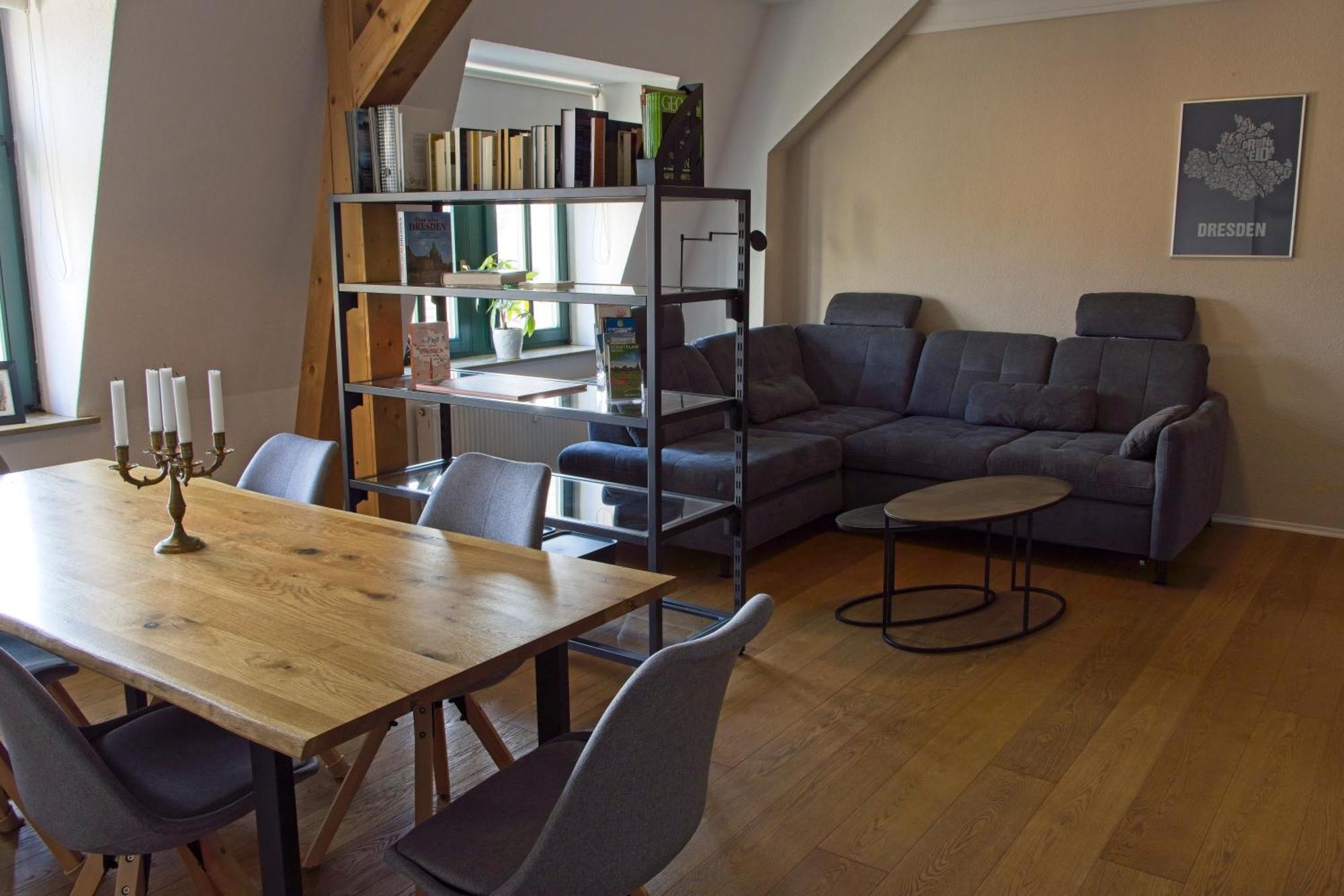 Neustadt-Aussicht - Grosse Wohnung Mit Balkon 德累斯顿 外观 照片